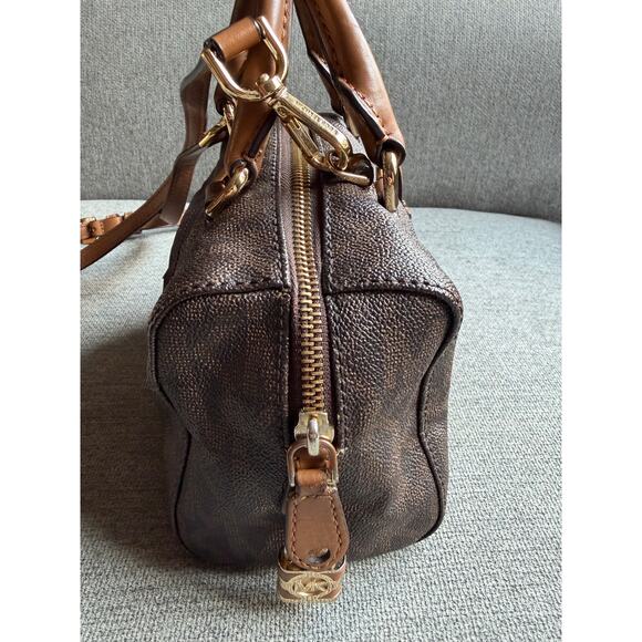 Michael Kors Kirby Mini Satchel Brown Brown Crossbody Bag Monogram - Picture 4 of 12